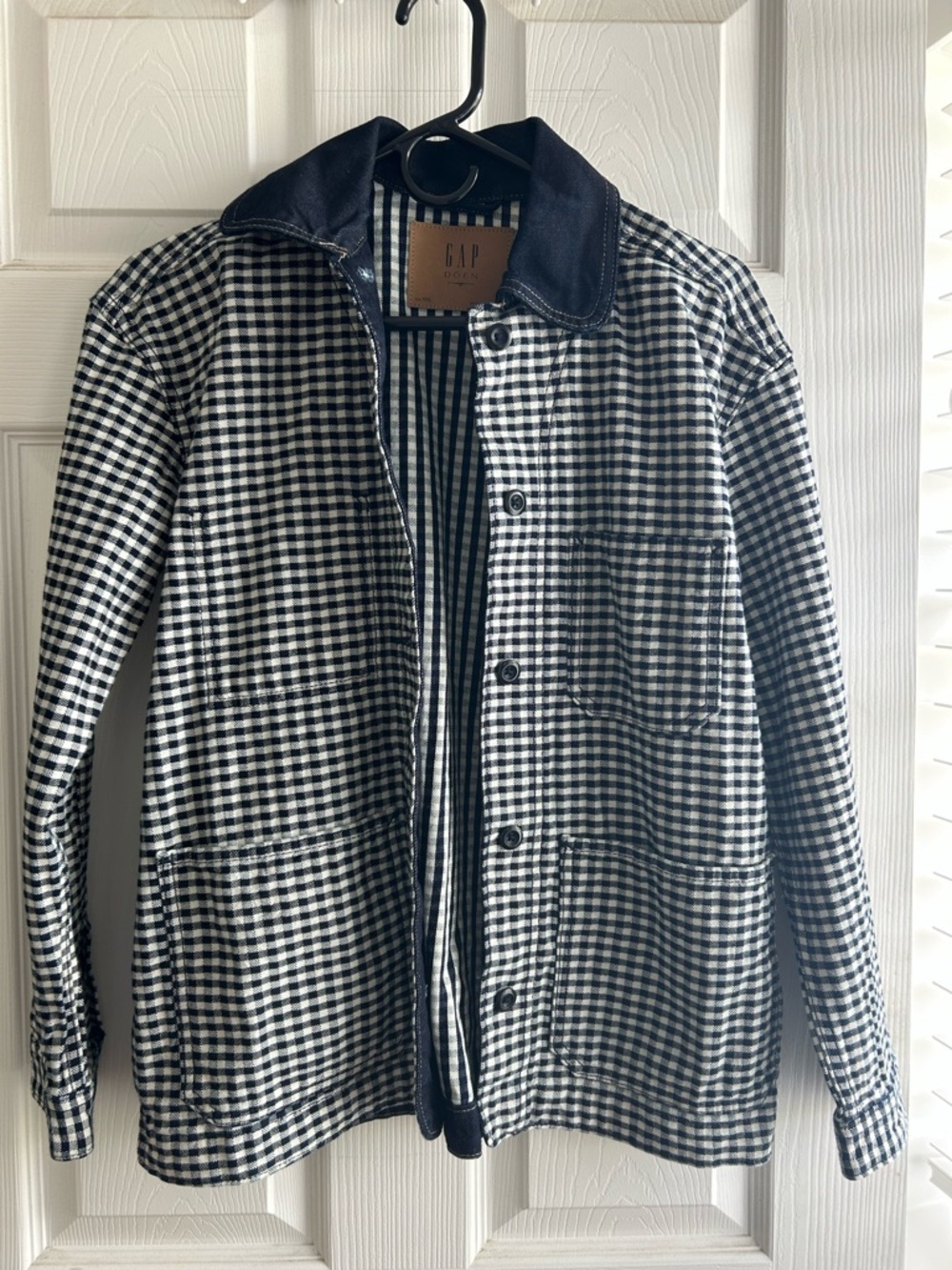 Gap × DÔEN Gingham Denim Jacket - Picture 1 of 4